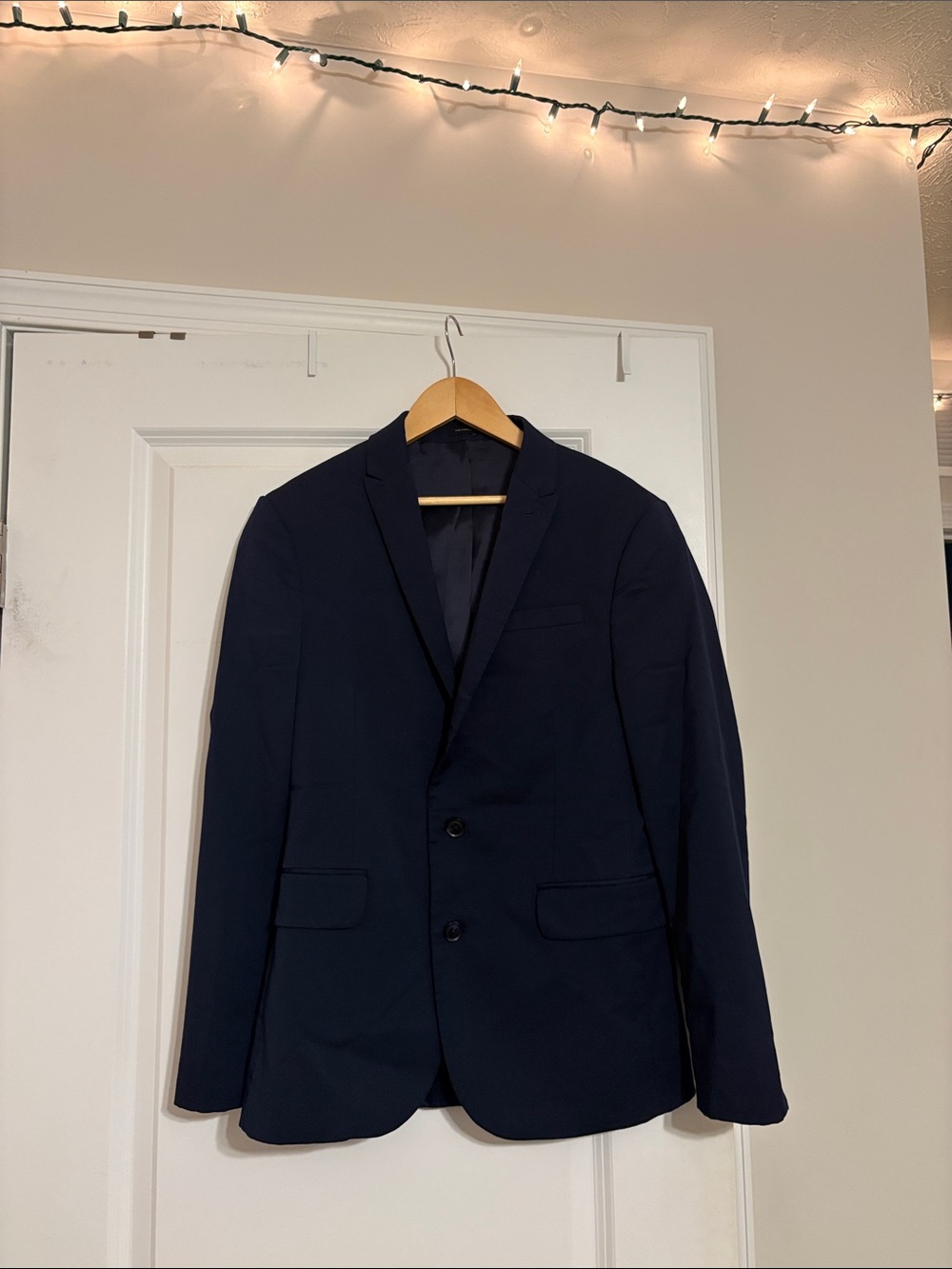 jf j.ferrar Navy Two-Button Sport Coat